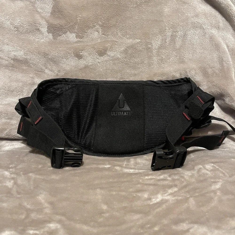 Vintage Ultimate Fanny Pack Hiking Sport Outdoor Black Grey Padded 2‎ Pocket